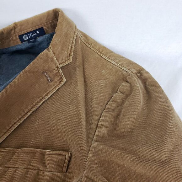 J. Crew Corduroy Blazer Mens L Camel Brown Two-Button Heritage Dapper Academia - Picture 10 of 10